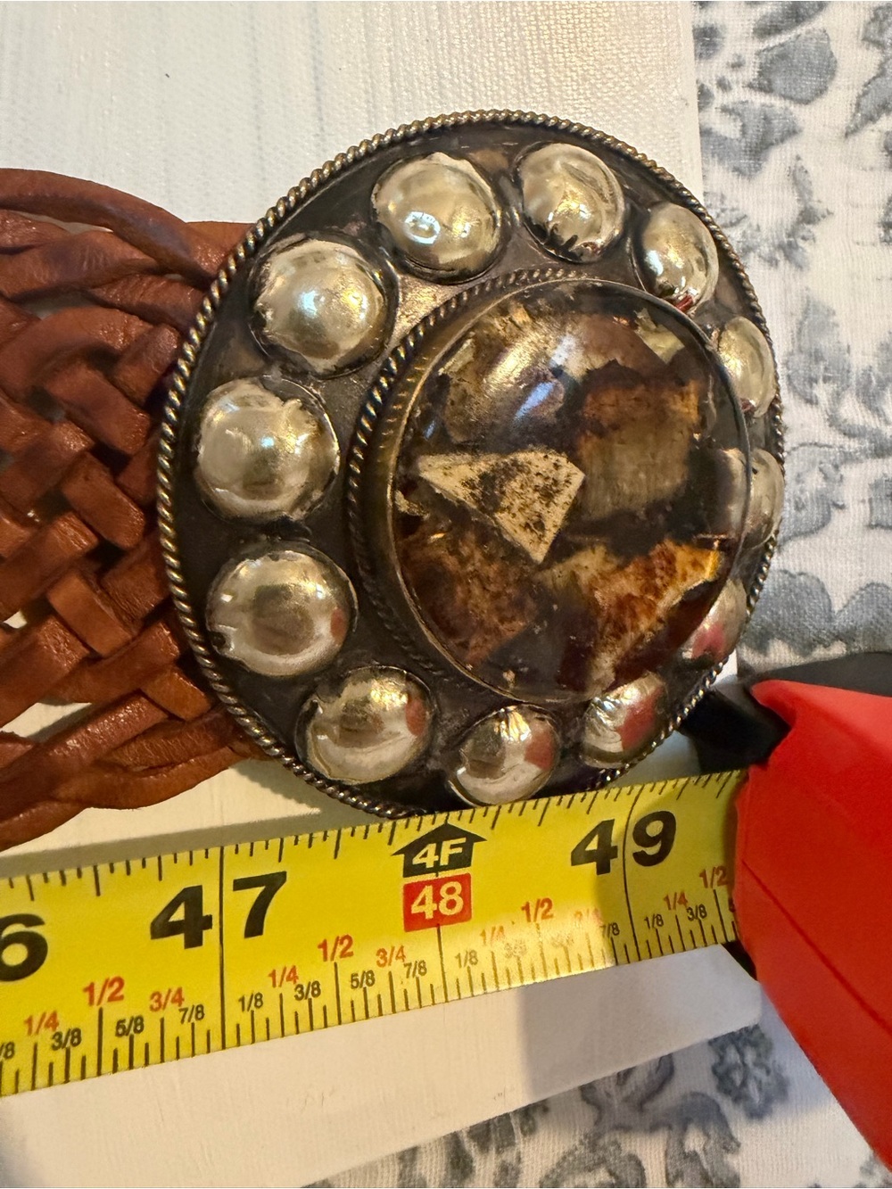 Morrocan leather belt boho style size L - Picture 10 of 11